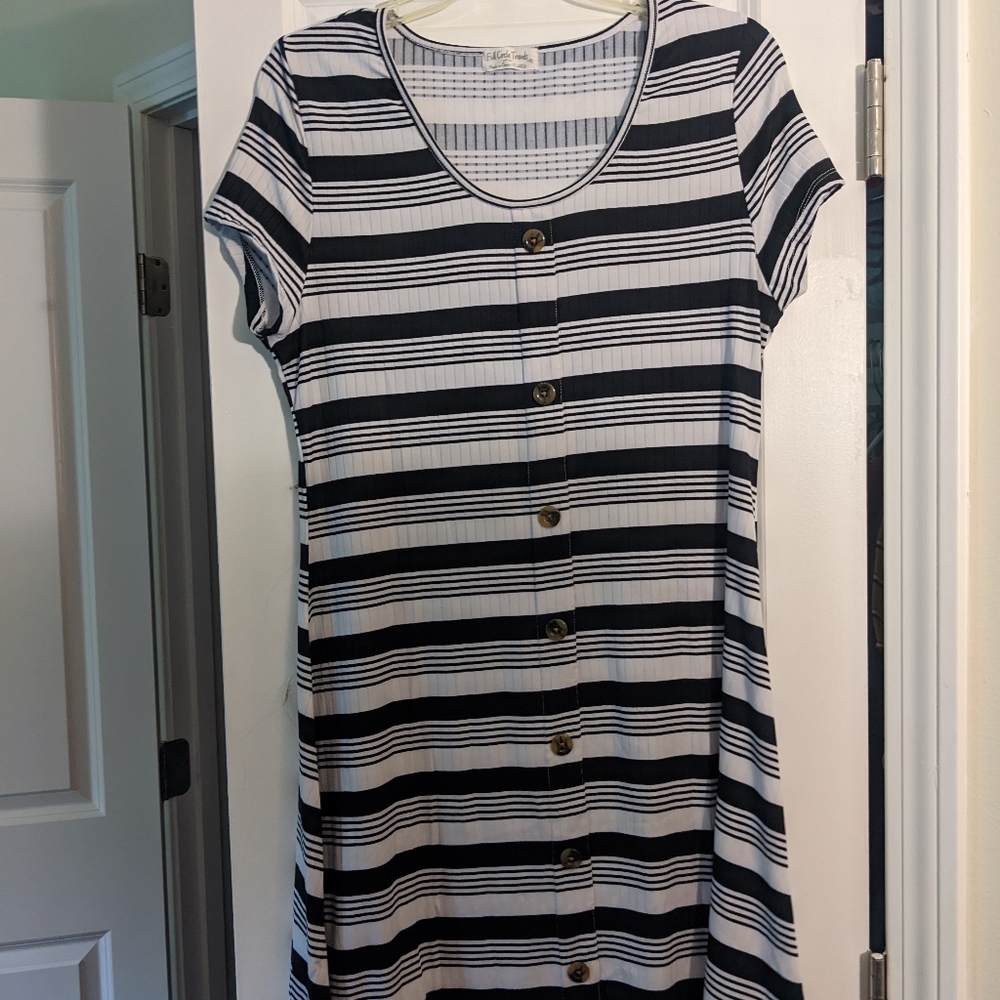 Black and white striped XL dress. Worn once